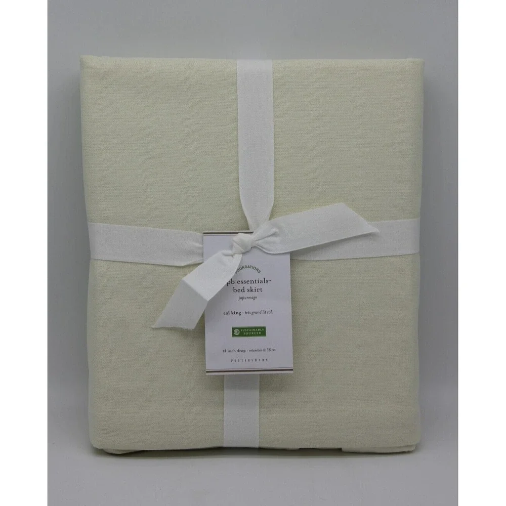 Pottery Barn Essentials Linen Cotton Bed Skirt Cal King 14